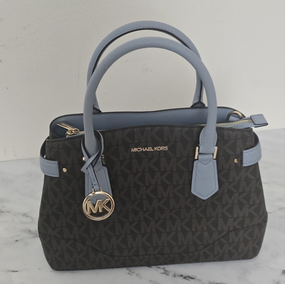 Michael Kors Satchel Bag with Blue Accents